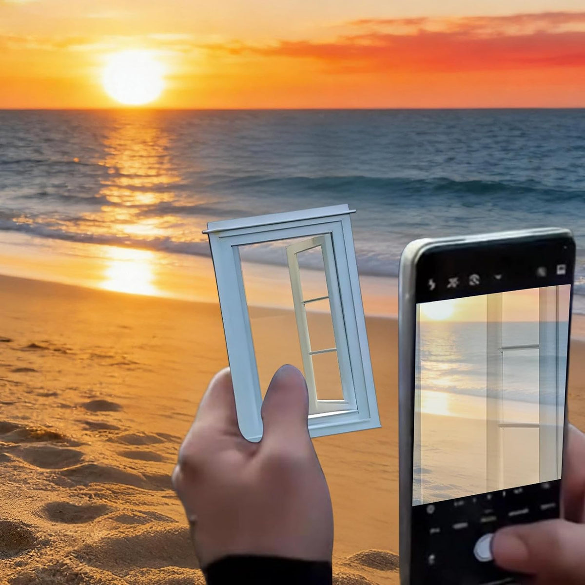 Generic Picture Frame Viewfinder, Visual Framing Aid for Photography with Handheld Portability, PVC Build with Open