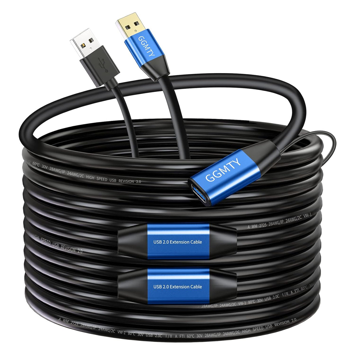 GGMTY 2.0 75ft, 480 USB Type A Male to A Female Active Repeater Extension Cable High Speed Mbps