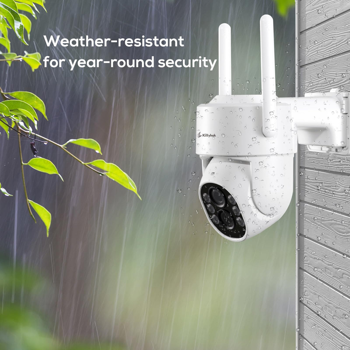 Kittyhok PTZ Wireless Security Camera System | 4pcs Dual Lens 2K Security Camera Wireless Outdoor with 10X Zoom, WiFi6 2.4G/5G, Auto Tracking, Human