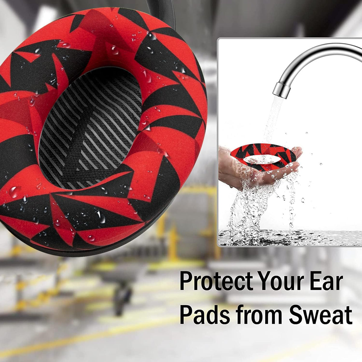 SOULWIT Silicone Ear Pads Cover Protector for Bose QuietComfort QC15 QC25 QC2 QC35 QC45/Ae2 Ae2i Ae2w/SoundTrue & SoundLink AE Headphones Cushions, Sweatproof, Easily Washable - Red Storm