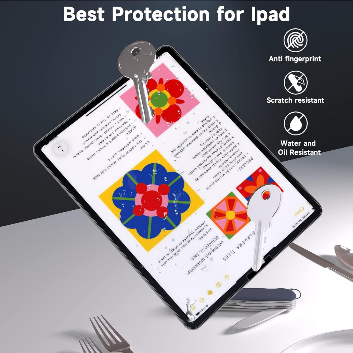 2 Pack Screen Protector for iPad Pro 11 (2021/2020/2018) & iPad Air 5/4 (2022/2020), Ultra HD, Anti Glare, Anti Scratch