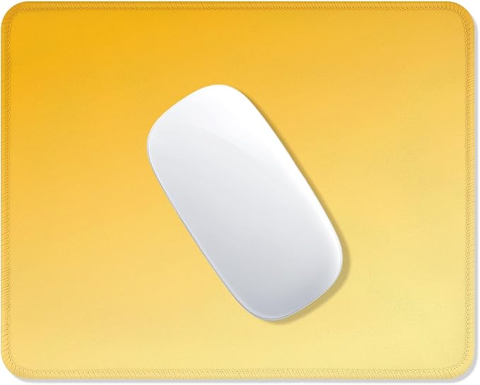 ITNRSIIET Mouse Pad Non-Slip Rubber Base Smooth Surface Stitched Edges Waterproof Durable Compatible with All Mice for Office & Gaming, Desk Accessory, 10.2x8.3x0.12 inch, Yellow Gradient