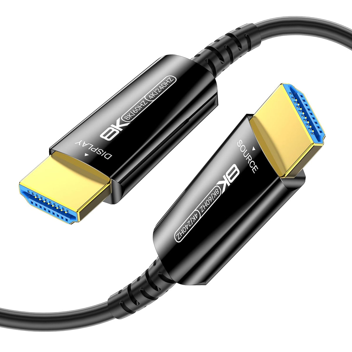 8K 2.1 10Ft, 48Gbps 8K@60Hz 4K@240Hz, 2.2&2.3, 3D, PS4/5/Xbox/TV/Monitor/Game HDMI Cable Fiber Optic HDMI Cable, Thin