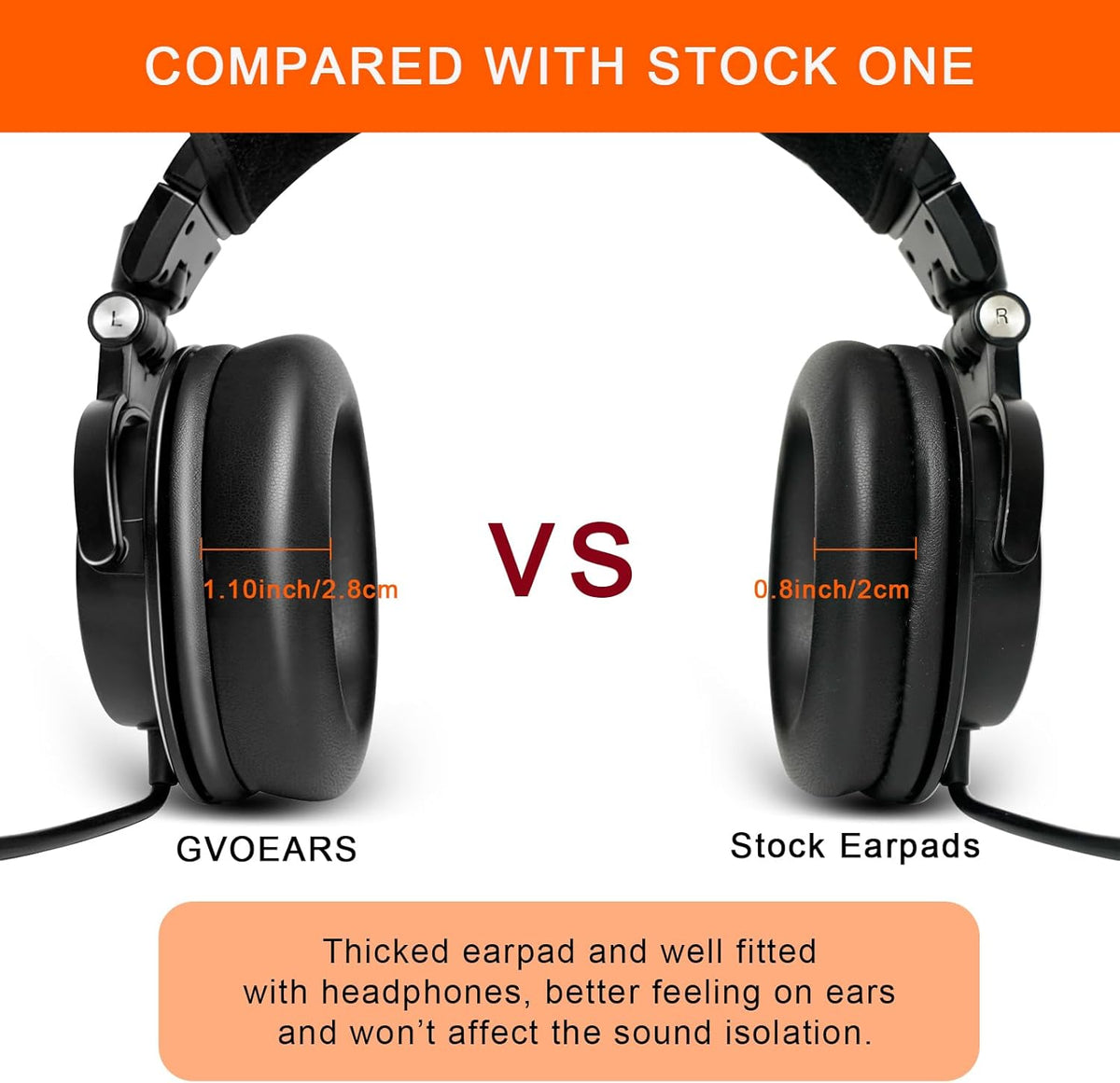 Earpads Replacement for Audio Technica M50X, GVOEARS Ear Cushions for HyperX Cloud/Alpha, for ATH M50X M40X Turtle Beach Stealth & More Headphones with Thick Foam/Soft Leather