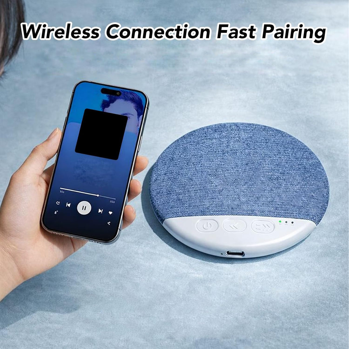 Gugxiom Bluetooth Pillow Speaker for Sleeping, Under Pillow Speaker Built in White Noise Sound Machine, Auto Off Timer