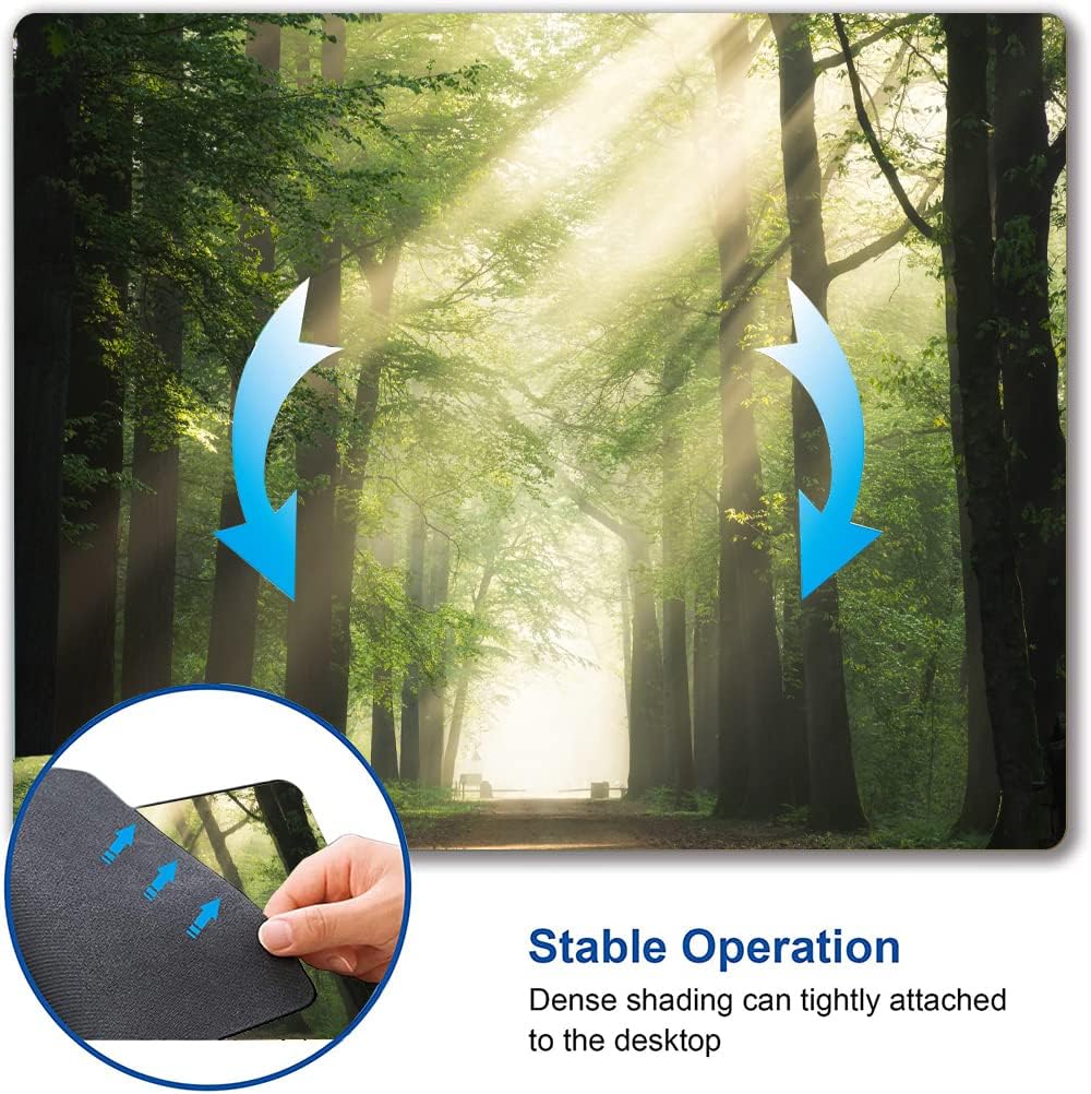 Hokafenle Mouse Pad, Natural Forest Mouse Pad, Rectangle Mouse Mat Square Waterproof Mouse Pads Non-Slip Rubber Base Mousepad for Office Laptop, 9.5"x7.9"x0.12" Inch
