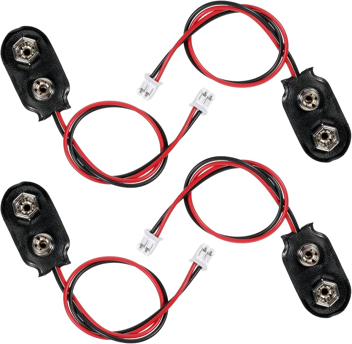EupHHonycs 4 9V 2.0 9 (15cm) Pcs Battery Clip Connector Battery Snap to PH Connector Cable I-Type Volt Clip Wire