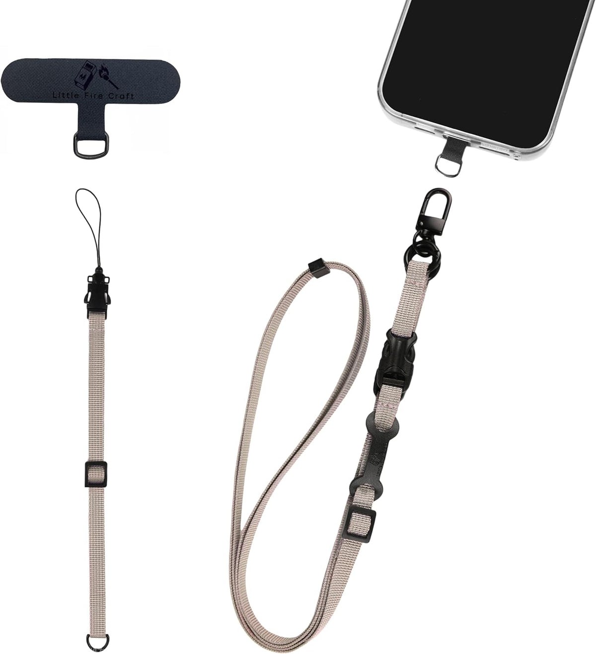 Cell Phone Strap Adjustable Wrist Strap Crossbody Cellphone Holder Extra Long Phone Lanyard Wrist Lanyard (Khaki)