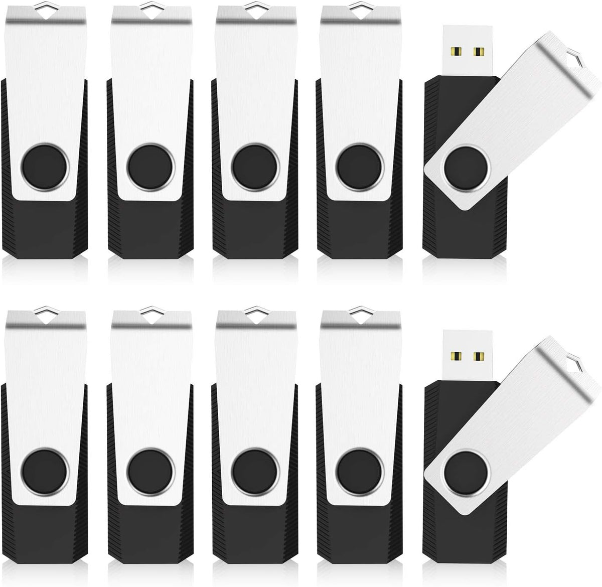 KEXIN 100 Pieces 1GB Flash Drive Bulk Flash Drive 1 GB Thumb Drive Bulk USB Drives 1G USB Stick Swivel 100 Pack 2.0 (1G, 100PCS, Black)