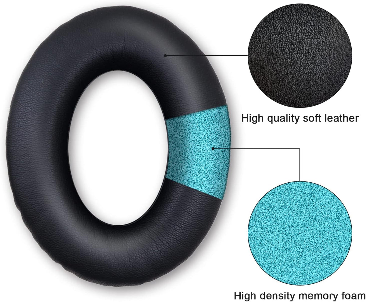 Replacement Ear Pads for Bose QuietComfort 35 35 II 15 25(qc 35 25 15/QC35 ii), Headphone Ear Covers, High Density Memory Cotton, Soft Leather, Adaptive Noise Isolation Headphones Pads Cushions