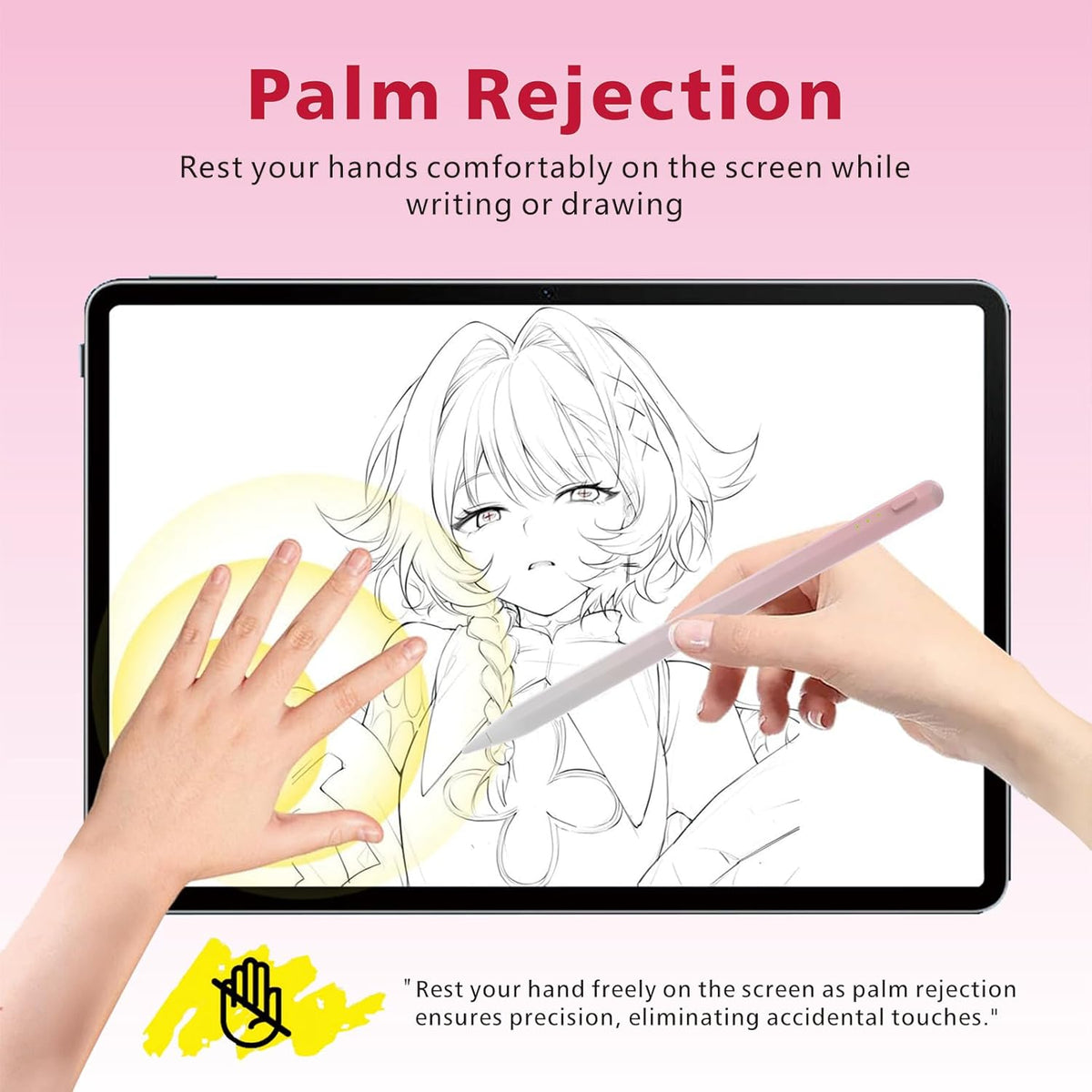 Stylus Pen for iPad,14Mins Fast Charge for Apple Pencil,Palm Rejection,Tilt Sensitivity, Pen for iPad11/10/9/8/7/6, Pro 12.9"/11"/13" M4, Mini 6/5, Air 5/4/3/11"-13" M2/M3 with Polishing Cloth