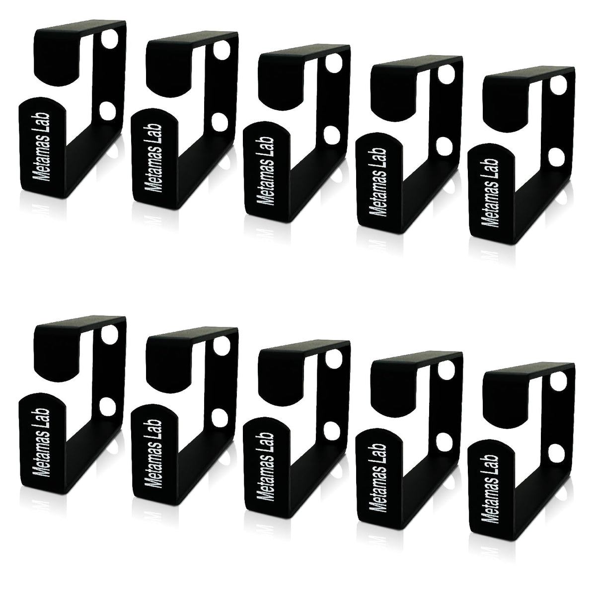 Metamas Lab - 10 Pack Metallic 1U D Ring Cable Manager Ring Network Rack Cable Management Ring Cable Management Hook for Network Patch Cables, Fiber Optic, Power Cords - Made in Taiwan