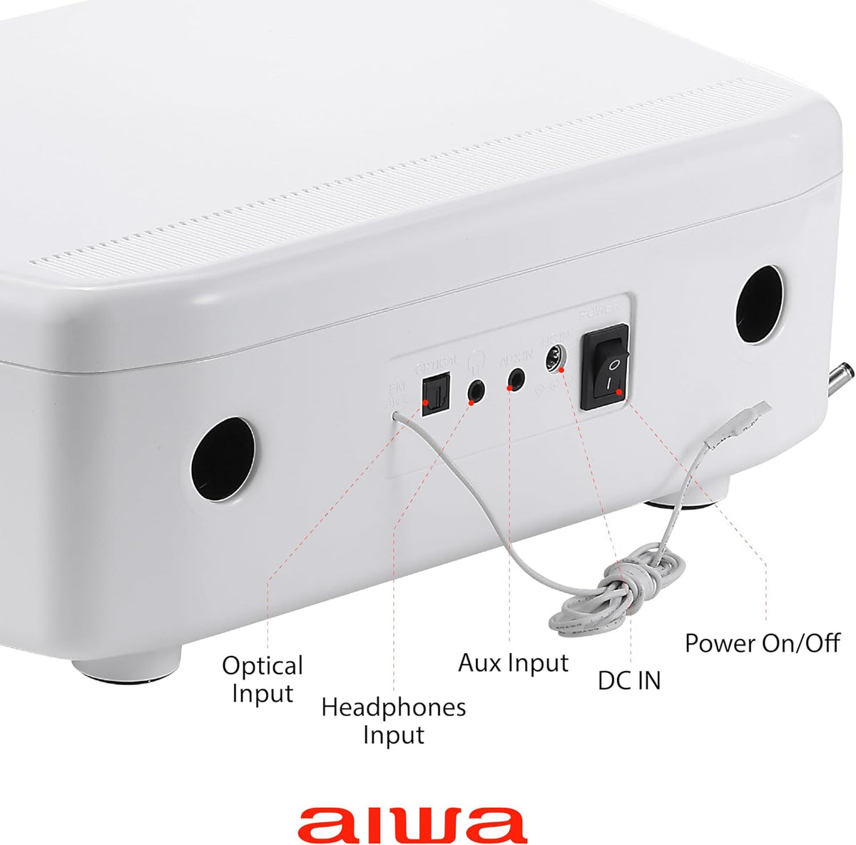 AIWA - Exos Home Speaker, Premium 30W RMS Sound System with CD Player, Bluetooth Connectivity, FM Radio, Optical Digital Input, Dual 1” Tweeters + Dual 2” Bass Units, IR Remote Control