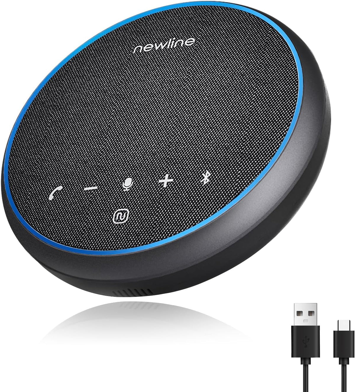 N newline Conference Speaker and Microphone, 360 Voice Pickup, AI Noise Reduction, Dual Connectivity, USB C Conference Room Speaker for Meetings, NewPie