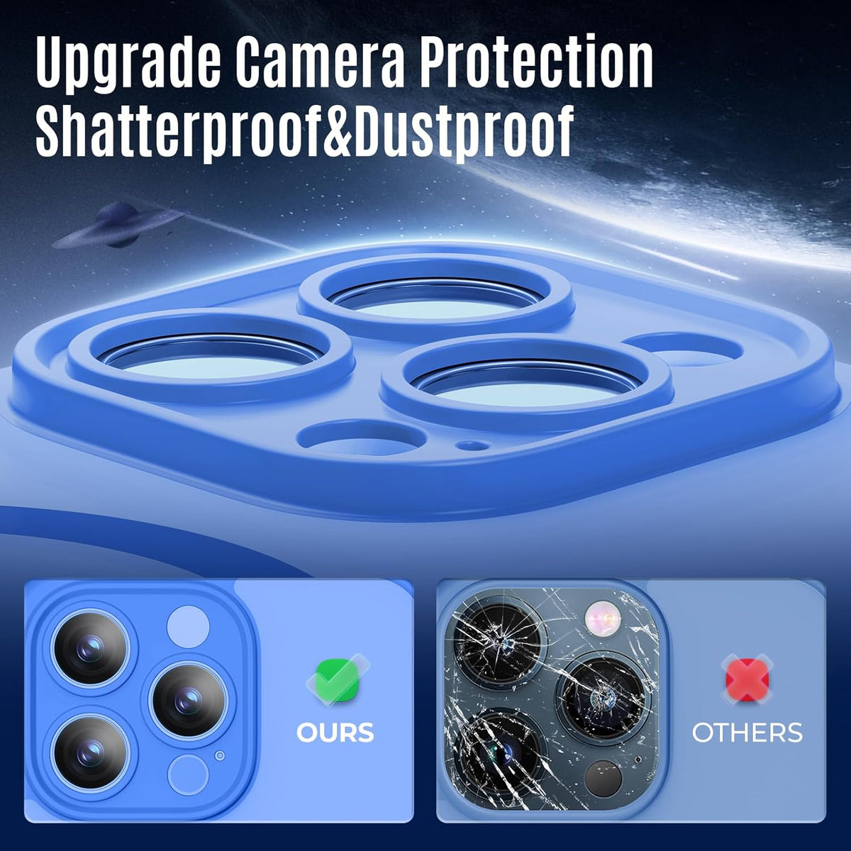 Designed for iPhone 12 Pro Case, Compatible with MagSafe, with Privacy Screen Protectors X2, [Camera Protection] [15FT Military Drop Protection] Shockproof Phone Case, 6.1", Blue