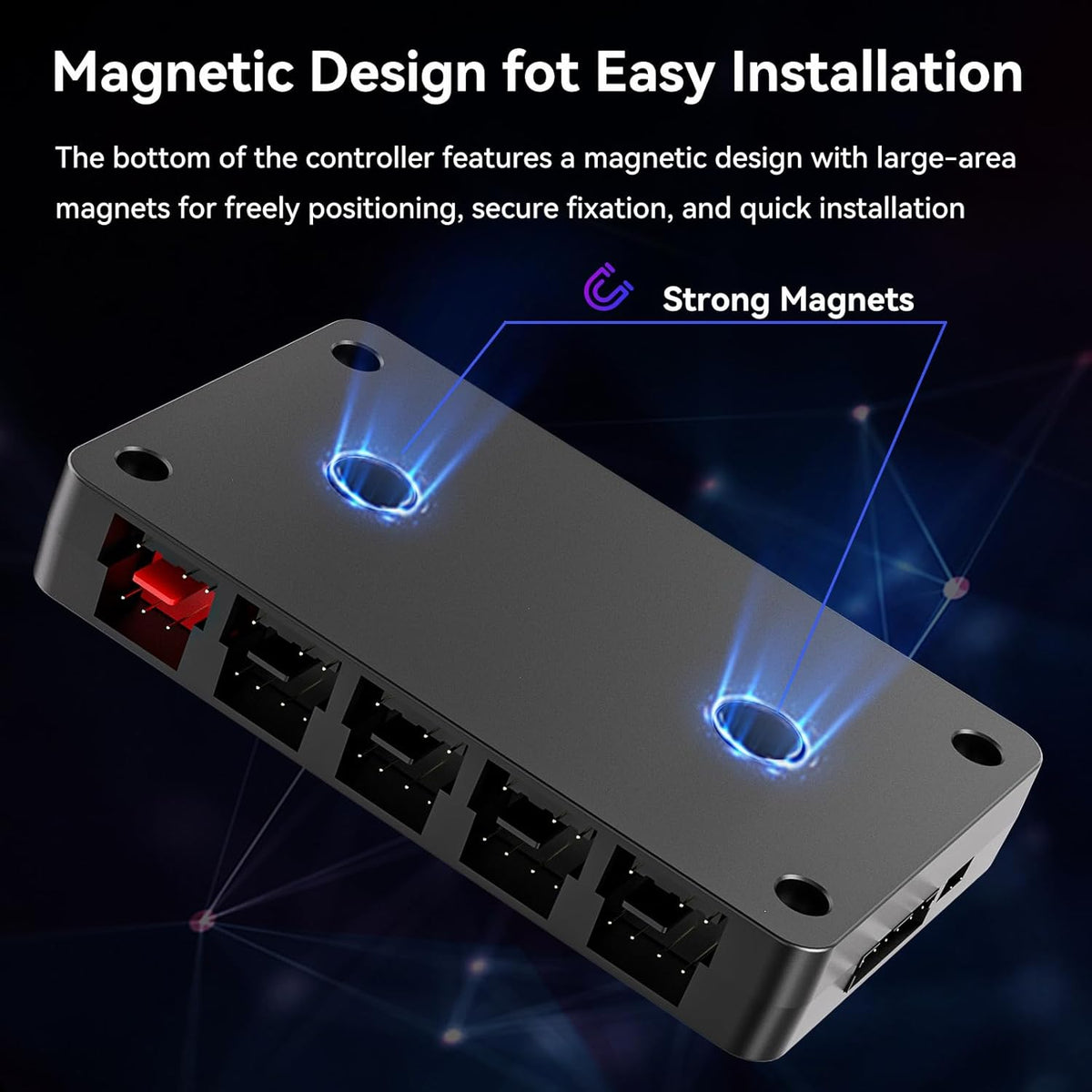 GSCOLER 10-Port 5V/3PIN 10 ARGB & PWM Fan Hub Controller - Magnetic Mount RGB PC Fan Hub with Remote Control, Chassis