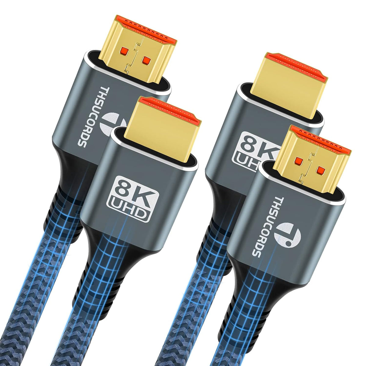 8K 4K 3.3FT, 2.1 8K@60Hz, 4K@120Hz 144Hz 48Gbps TV/PS5/HDTV/Blu-ray Thsucords HDMI Cable High Speed Braided HDMI