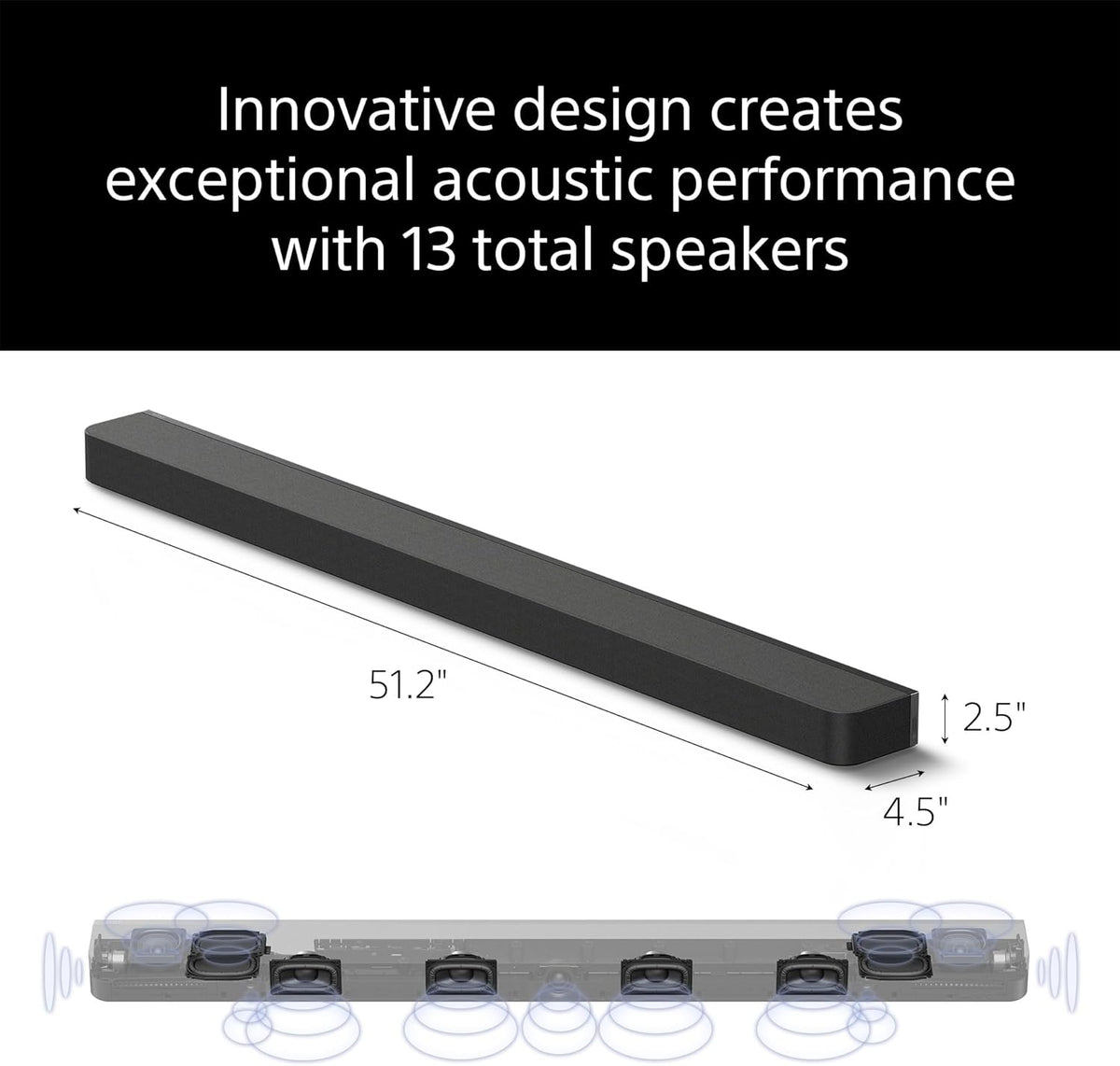 Sony BRAVIA Theater Bar 9 Sound Bar, SA-SW5 Wireless Subwoofer, and SA-RS5 Wireless Rear Speakers with Built-in Battery