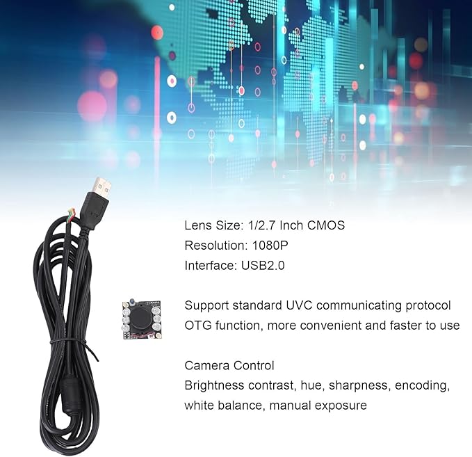 Zopsc Middle Screen Cam OV2719 USB Camera Module 1080P UVC 1/2.7in CMOS Sensor Plug and Play Industrial Webcam Module with OTG