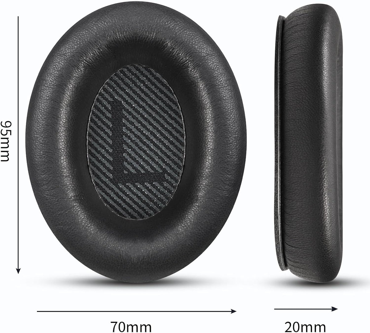 Headphones Replacement Ear Pads, Sheepskin Ear Cushions for Bose QuietComfort 35 (QC35) Improved Durability, Ear Pads Cushions with High-Density Foam, Thickness and Sound Isolation - Black