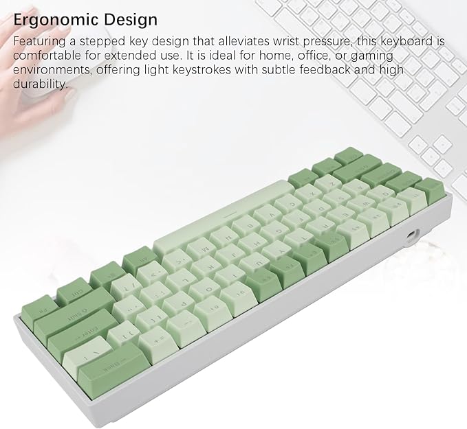 Yoidesu Mechanical Keyboard USB C Wired Gaming Keyboard RGB Backlit 61 Keys Red Switch Computer Keyboard for 2000 ME 7 8 10 for HarmonyOS