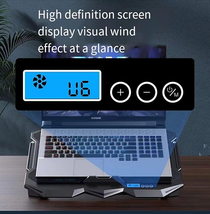 Cooling pad for Hp EliteBook 840 14 inch G10 Gaming laptops Laptop Cooler with 4 Fans LCD Display Screen 4 Height 2 USB-A Port Laptop Stand