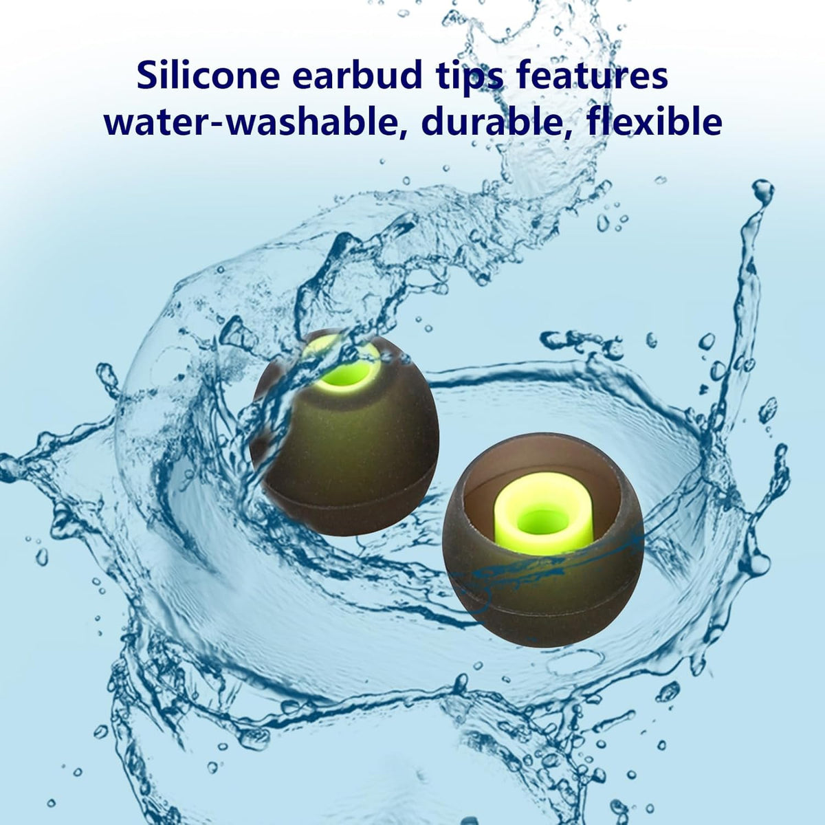 Silicone Replacement Earbud Tips Earbud Covers Ear Tips Fit for in-Ear Headphones (Inner Hole 3.8mm -5.1mm) Earbud Replacement Tips 9 Pairs