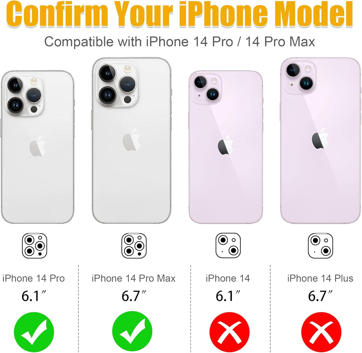 AGVEE 3+3 6 Pack for iPhone 14 Pro/Pro Max, Bling Diamond & Glitter Metal Ring 9H Tempered HD Glass Camera Protector, Bling-Gold