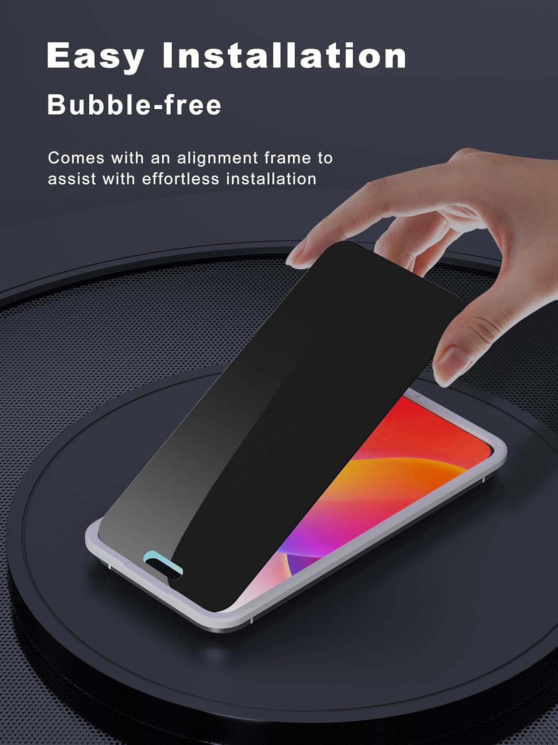 Compatible for iPhone 16/iPhone 15 Privacy Screen Protector 6.1 inch, Anti Spy Anti Blue Light HD Tempered Glass Screen Protector Easy Installation, Case Friendly, 2 Pack Black