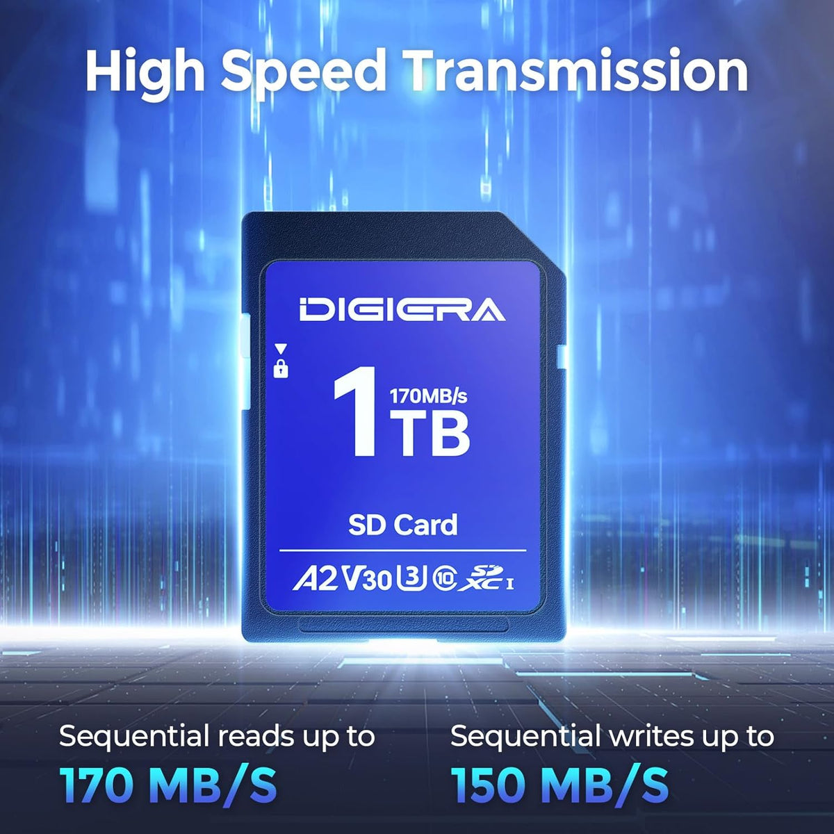 1T LS100 SDXC UHS-I Memory Card - up to 170MB/s, C10, U3, V30, 4K UHD, SD Card for Computers, Digital Cameras, Home Theatre Devices, Car Navigation Systems (1 Pack)