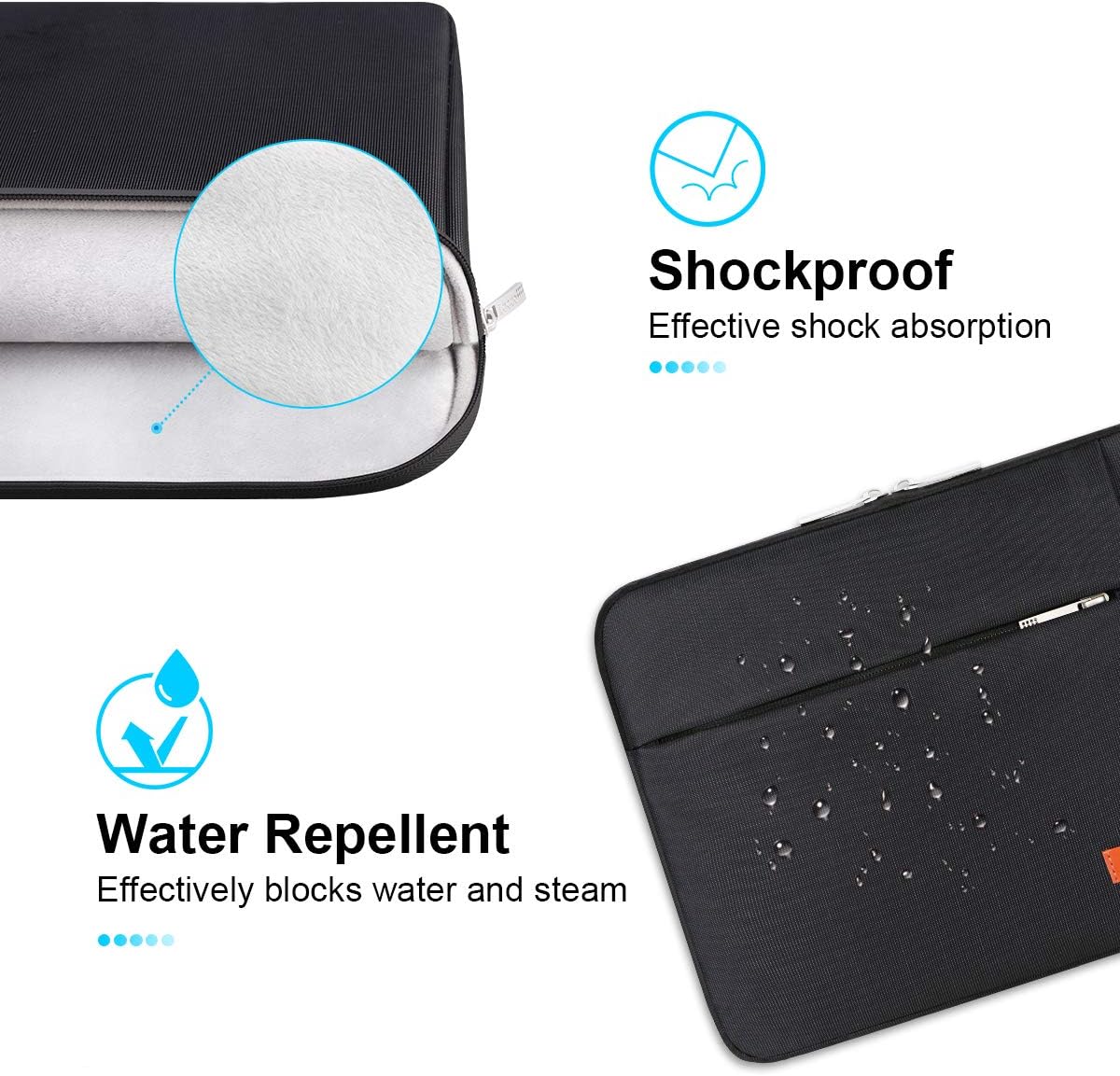Lacdo Laptop Sleeve Case for 16 inch New MacBook Pro M4/M3/M2/M1 Pro/Max A3403 A3186 A2991 A2780 A2485 A2141 2024-2019 | 15 inch Microsoft Surface Laptop 7th Copilot+PC, 6 5 4 3 Computer Bag, Black