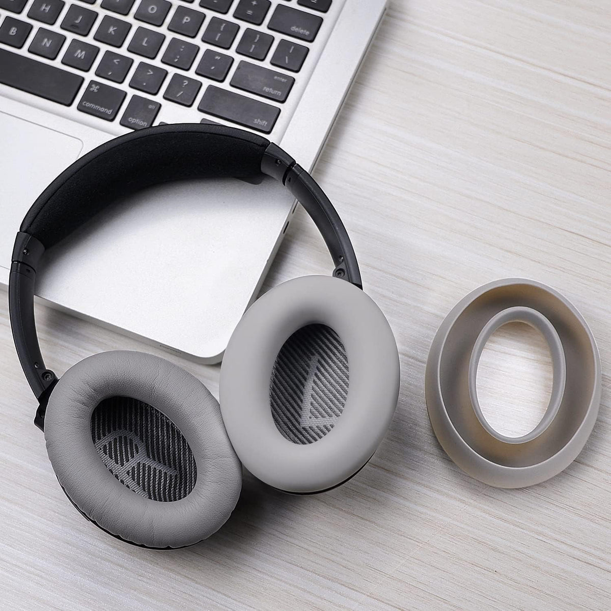 SOULWIT Silicone Ear Pads Cover Protector for Bose QuietComfort QC15 QC25 QC2 QC35 QC45/Ae2 Ae2i Ae2w/SoundTrue & SoundLink AE Headphones Cushions, Sweatproof, Easily Washable - Grey