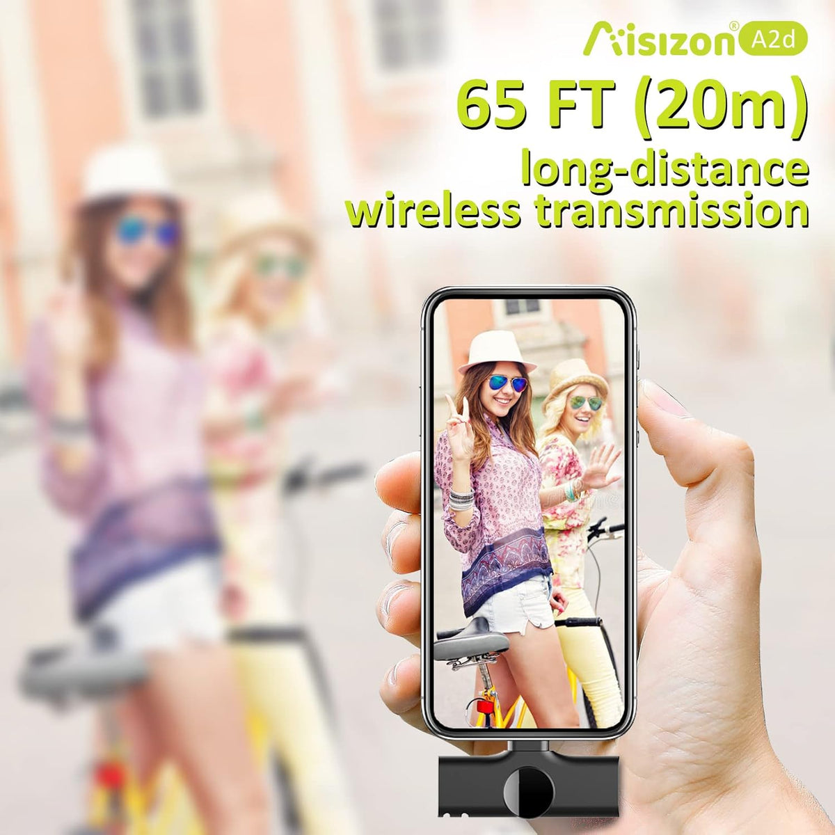 Wireless Mics, Wireless Clip on Microphones, Lapel Microphone A2d One Pair Two, for Android Phone, iPhone 15, Laptop, Video Recording