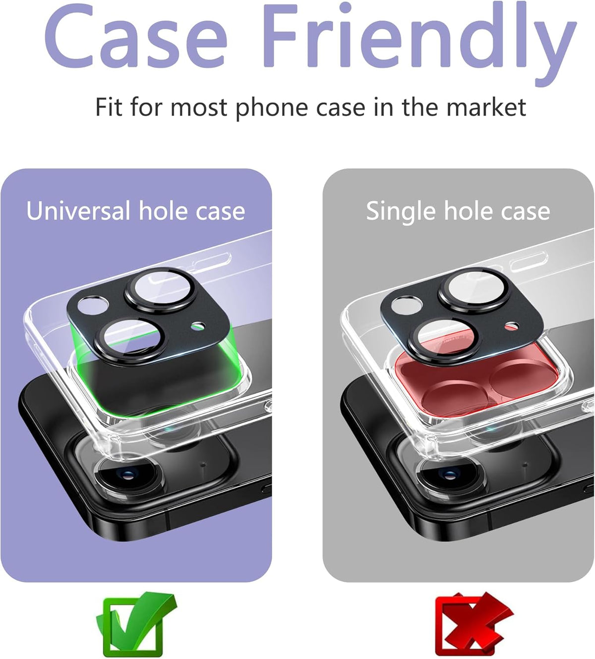 2 Pack Camera Lens Protector for iPhone 15 / iPhone 15 Plus,[Not Easy to Breakn ] AR Tempered Glass Strong Adsorption Metal Camera Cover Screen-pink