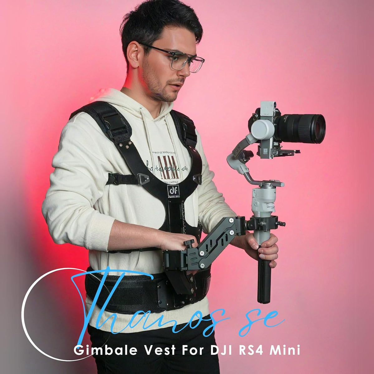 DF DIGITALFOTO THANOS-SE Support Vest Rig System,Filmmakers Kit Gimbal SteadyCam Axis Compatible with DJI RS4/RS 4 Pro/RS2/RS 3 PRO Mini,ZHIYUN Crane 3S for Videographer Smoothing footage 4.4-17.6 lbs