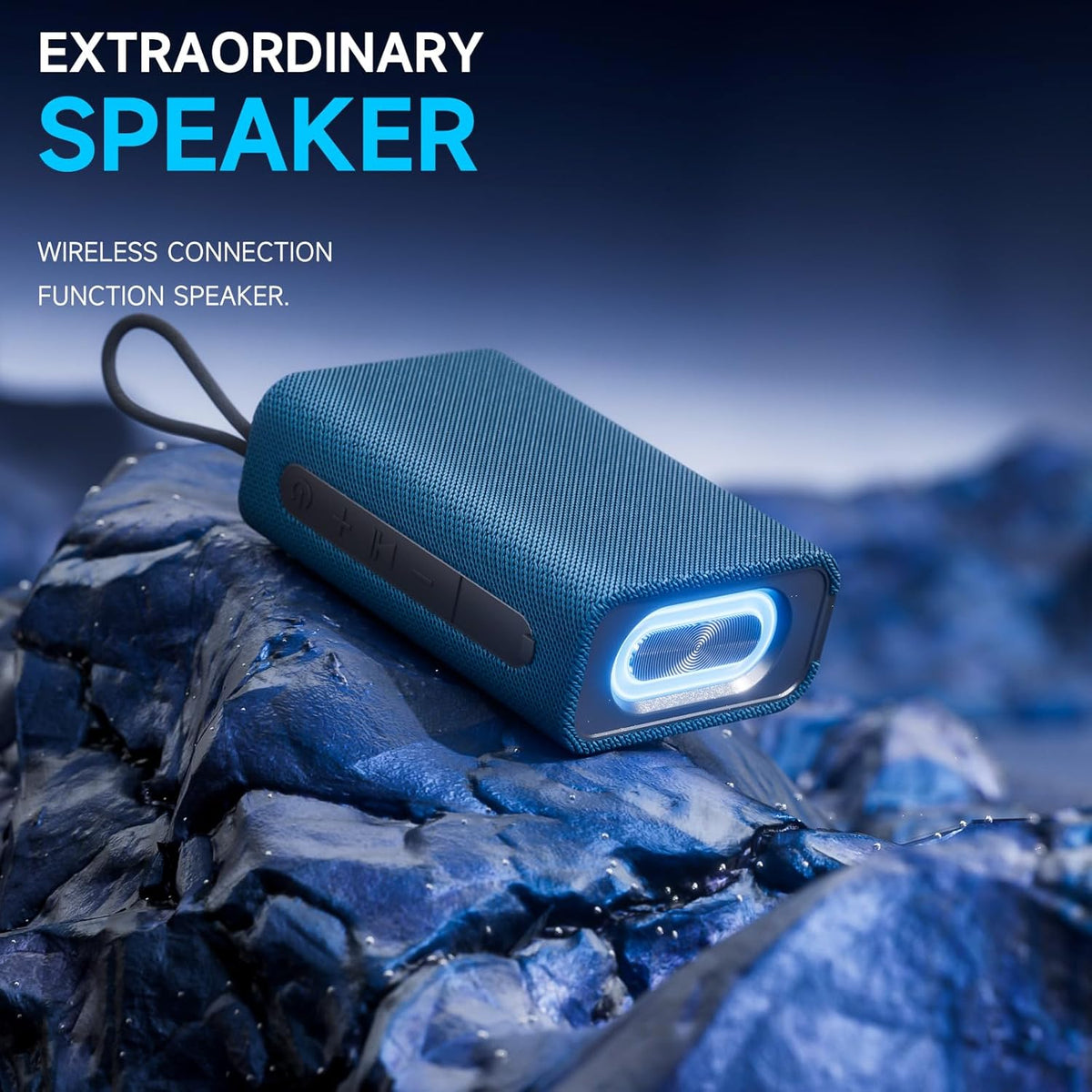 Speaker, Portable Wireless Bluetooth Speakers, Waterproof Loud Stereo Sound with RGB Lights TWS Long Playtime for Home/Party/Outdoor, Electronic Gadget (Blue)