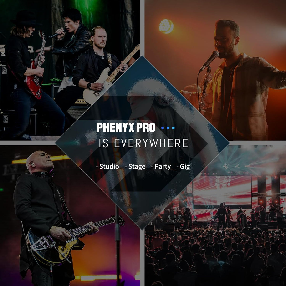 Phenyx Pro UHF Mono Dual Wireless in-Ear Monitor System, Metal Wireless IEM System, Sturdy Bodypack Receiver, 2x50 Frequencies, Separate Outputs,164ft Operation, Suitable for Band and Studio (PTM-22)