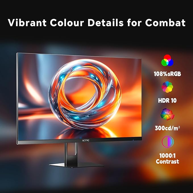 KTC 27 Inch Gaming Monitor 180Hz Full HD 1920x1080 Fast IPS Computer Monitor DP 1.4 &amp HDMI 2.1 Ports 1Ms FreeSync Frameless PC Gamer Monitor HDR VESA Mount H27F22 (Renewed)