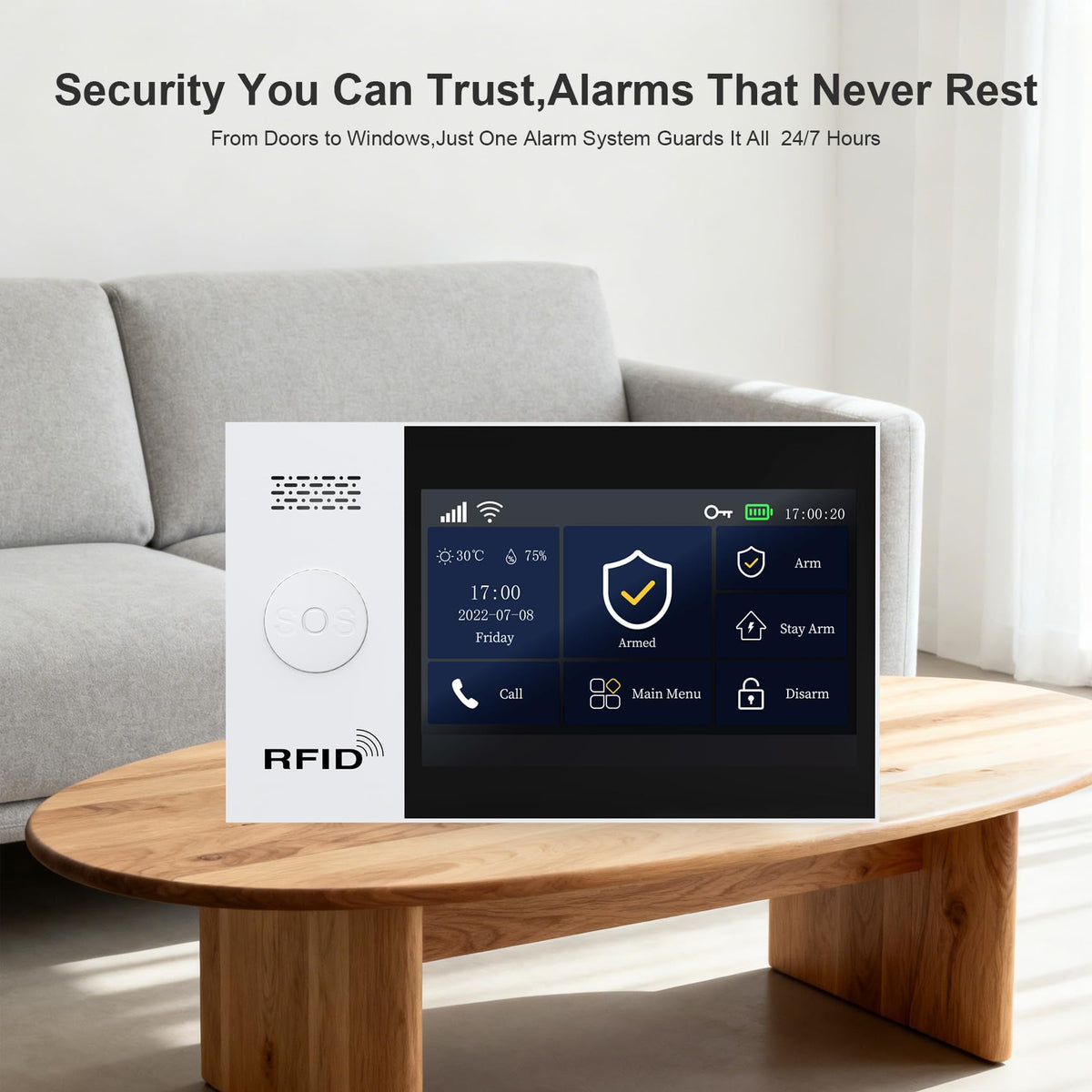 PGST Home Security Systems,Wireless Alarm System with 4G SMS/Tuya App Instant Alerts,Motion Detector,Door Alarm Sensors,Remote