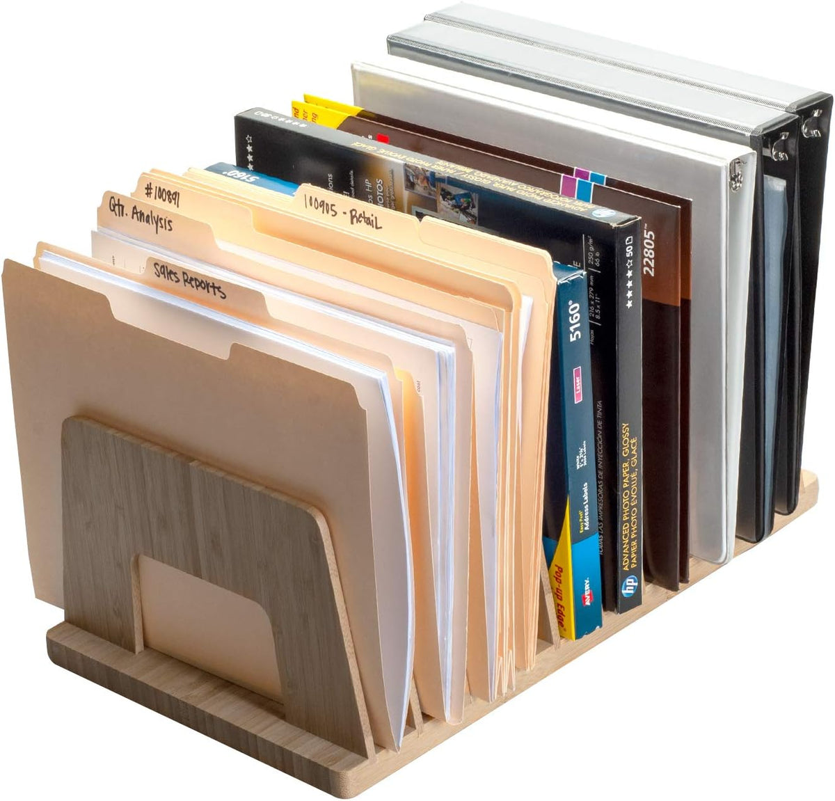 MobileVision Bamboo Device Organizer for Smartphones, Tablets and Laptops, 10 Slots
