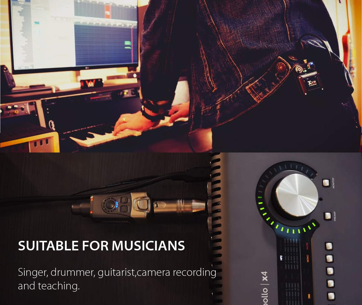 Xvive U4R Wireless in-Ear Monitor System Receiver for Studio, Band Rehearsal, Live Performance (U4R Only)