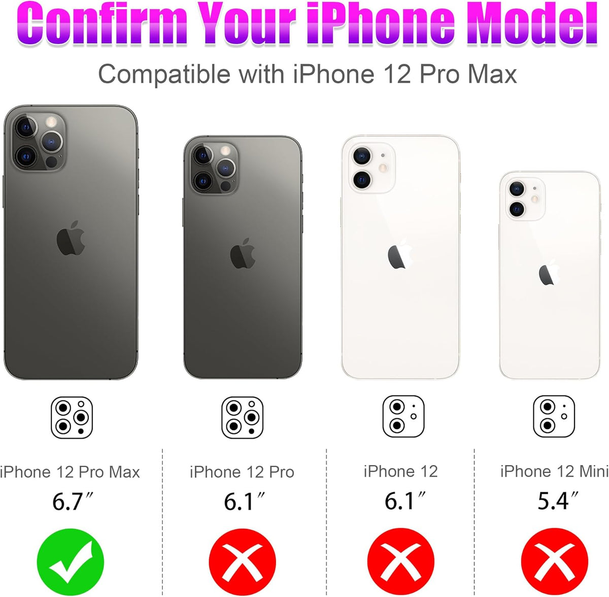 AGVEE 3+3 6 Pack for iPhone 12 Pro Max 6.7" Camera Lens Cover Protector, Bling Diamond & Bling Glitter Metal Ring 9H Tempered HD Glass Camera Cover Protector Film, Bling-Black