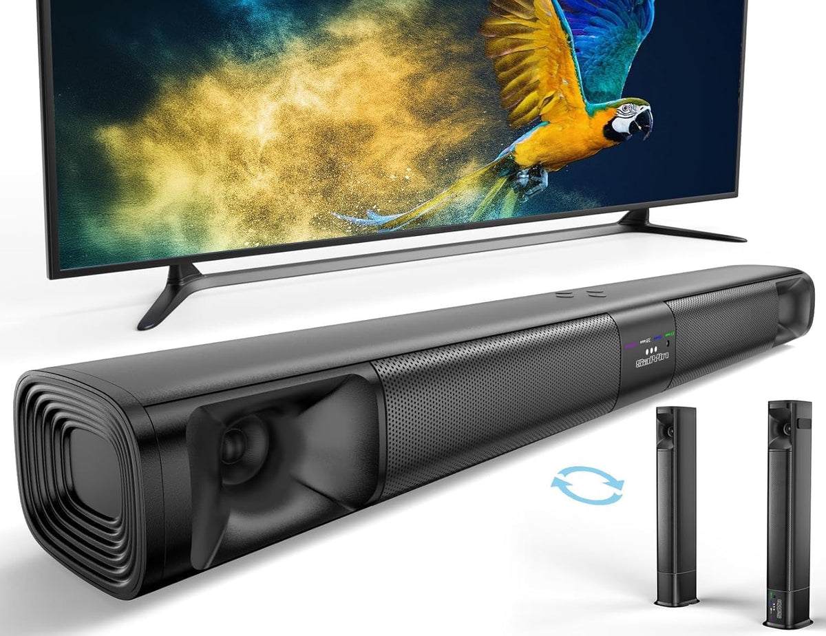 Saiyin Sound Bar for Smart TV, 31 Inches, Detachable Soundbar Home Theater Surround Sound System for TV/PC/Gaming/Projectors,Bluetooth 5.3 TV Sound Bar with TV ARC/Optical/AUX/Wall Mount