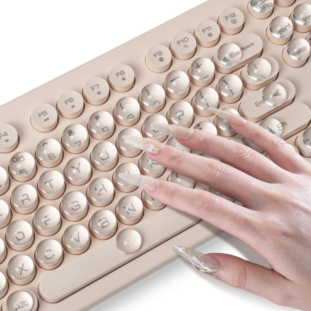 110PCS Keyboard Cover Stickers for Long Nails - Clear Glass Bubbles Long Nail Keyboard Cover, Raised Acrylic Nail Art