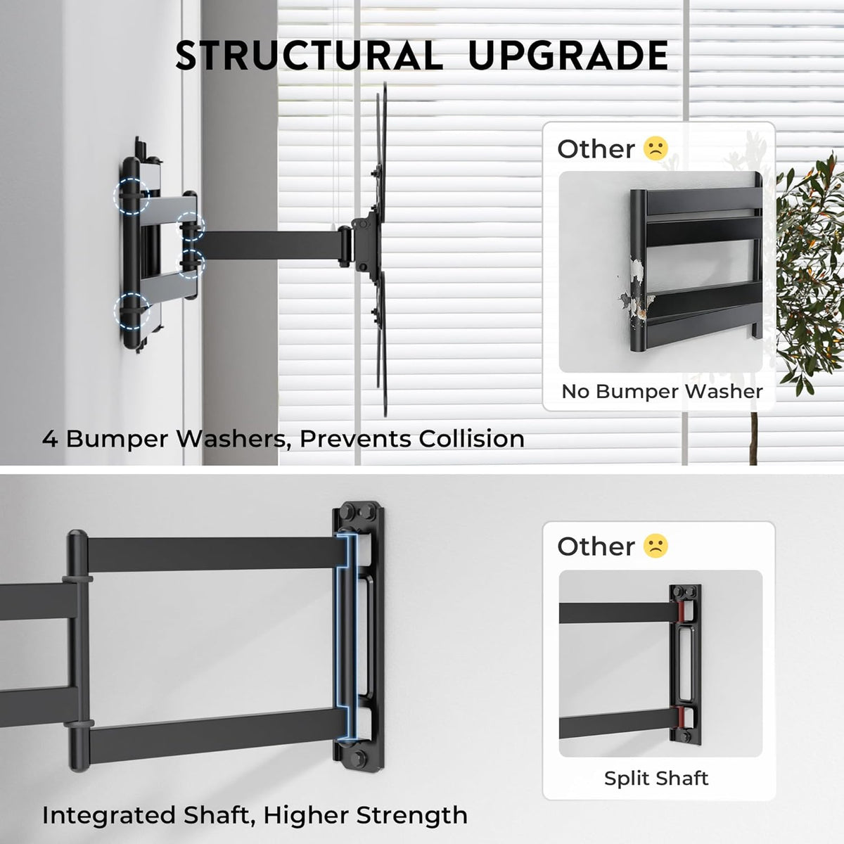 BONTEC 2665 Inch 37.4 Inch Setup, 400x400, 77 lbs TV Wall Mount for Flat and Curved Screens with Long Extension, Full