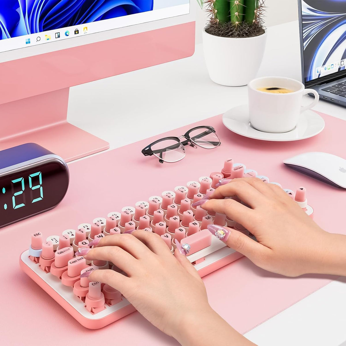 70PCS Raised Keyboard Stickers for Long Nails, Universal Nail Art Keyboard Bubbles, Self-Adhesive Keyboards for Long