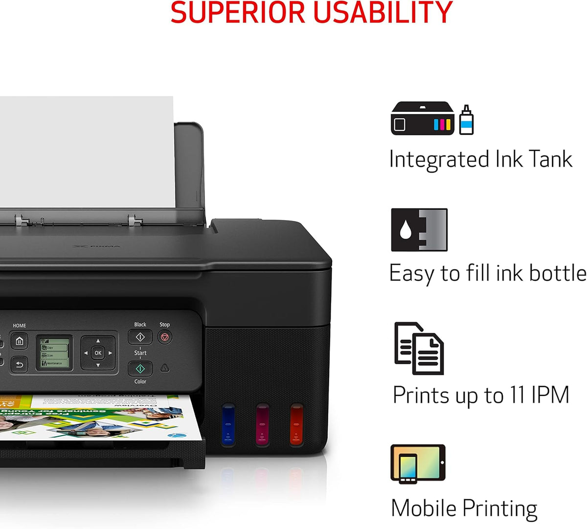 Canon MegaTank G3270 All-in-One Wireless Inkjet Printer. for Home Use, Print, Scan and Copy