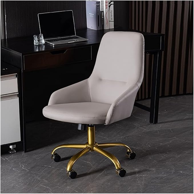 Adjustable Office Computer Chair with Armrest Leather Office Chairs Meeting Room Computer Chair Backrest Gaming(Orange-Silver)