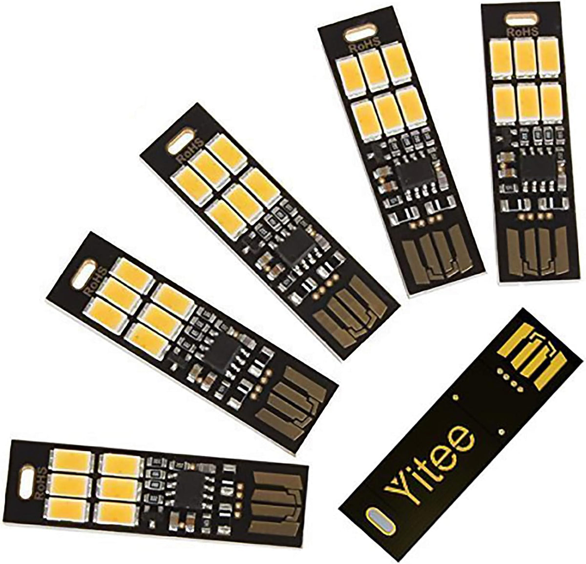 5pcs 6 Dimming Qty:5 Yitee LED Circuit Boards USB Light Keychain Super Bright LEDs Mini USB Light Lamp with Smart Touch