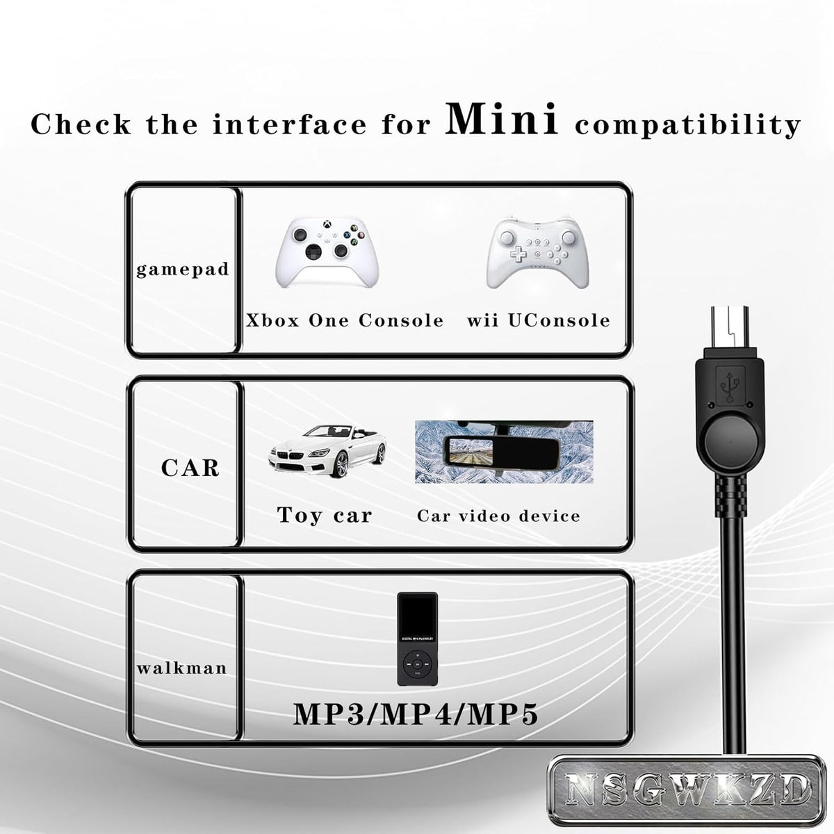 6 A/V Out Digital Cable fit for Canon PowerShot/EOS/DSLR Cameras and Camcorders, Mini USB Cord ft
